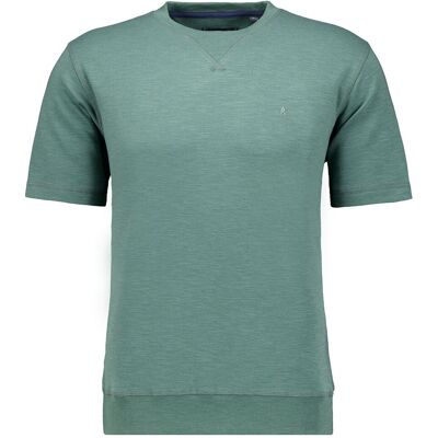 Ragman Trui Two-Tone Short Sleeve Round Neck Sweat Groen / male Ragman Trui Two-Tone Short Sleeve Round Neck Sweat Groen / male