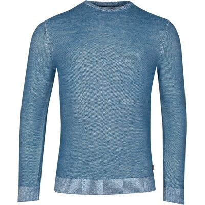 Baileys Trui Two-Tone Jacquard Crew Neck Allover Plated Delft Blue / male Baileys Trui Two-Tone Jacquard Crew Neck Allover Plated Delft Blue / male