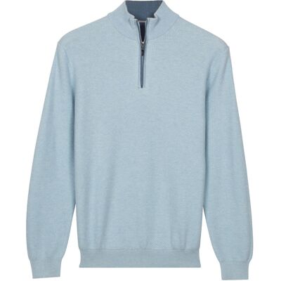 Baileys Trui Half Zip Subtle Faux-Uni Structure Knit Soft Blue / male Baileys Trui Half Zip Subtle Faux-Uni Structure Knit Soft Blue / male