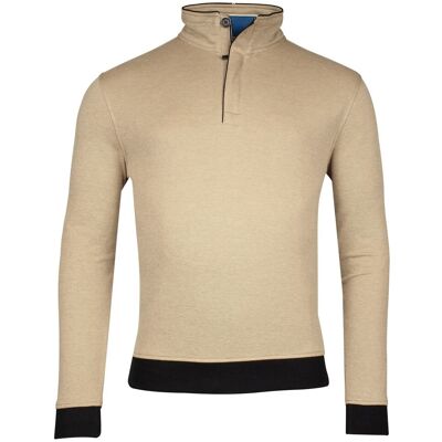 Baileys Trui Sweatshirt Half Zip Oxford Doubleface Jacquard Interlock Deep Sand / male Baileys Trui Sweatshirt Half Zip Oxford Doubleface Jacquard Interlock Deep Sand / male