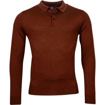 Baileys Trui Merino Pullover Polo Collar Buttons Single Knit Deep Red / male Baileys Trui Merino Pullover Polo Collar Buttons Single Knit Deep Red / male
