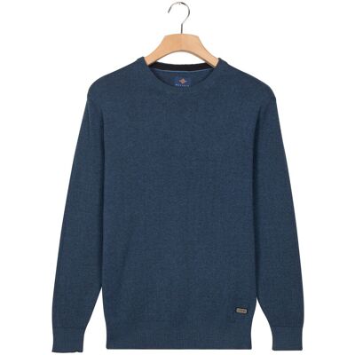 Baileys Trui Crew Neck Allover Fine Two-Tone Texture Midden Blauw / male Baileys Trui Crew Neck Allover Fine Two-Tone Texture Midden Blauw / male
