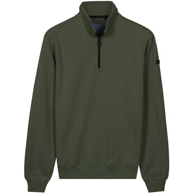 Baileys Trui Sweatshirt Half Zip Heavy Piqué Structure Thyme Green / male Baileys Trui Sweatshirt Half Zip Heavy Piqué Structure Thyme Green / male