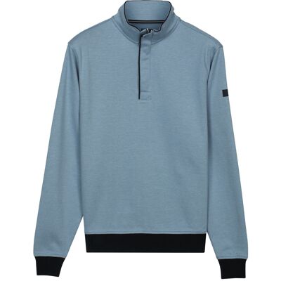 Baileys Trui Half Zip Yarn Dyed Jacquard Interlock Riviera Blue / male Baileys Trui Half Zip Yarn Dyed Jacquard Interlock Riviera Blue / male