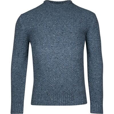 Baileys Trui Crew Neck Allover Structure Knit Mid Denim Blue / male Baileys Trui Crew Neck Allover Structure Knit Mid Denim Blue / male
