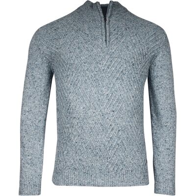 Baileys Trui Half Zip Large Diagonal Knit Extra Lange Mouw Midden Blauw / male Baileys Trui Half Zip Large Diagonal Knit Extra Lange Mouw Midden Blauw / male