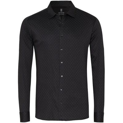 Desoto Overhemd Fine Structure Pattern Zwart / male Desoto Overhemd Fine Structure Pattern Zwart / male