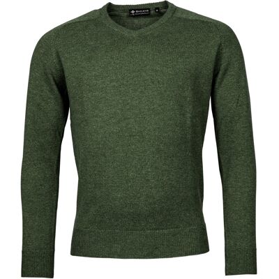 Baileys Trui Two Ply Scottish Lambswool V-Neck Pullover Single Knit Donker Groen / male Baileys Trui Two Ply Scottish Lambswool V-Neck Pullover Single Knit Donker Groen / male