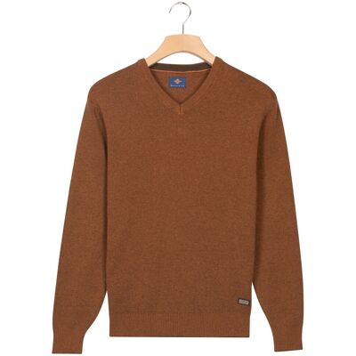 Baileys Trui V-Neck Cotton Allover Fine Texture Two-Tone Copper / male Baileys Trui V-Neck Cotton Allover Fine Texture Two-Tone Copper / male