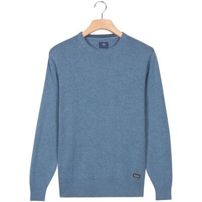 Baileys Trui Crew Neck Allover Fine Two-Tone Texture Mid Denim Blue / male Baileys Trui Crew Neck Allover Fine Two-Tone Texture Mid Denim Blue / male