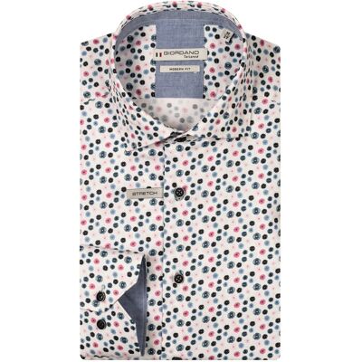 Giordano Overhemd Maggiore Semi Cutaway Collar Small Graphic Flowers Pattern Rood-Multi / male Giordano Overhemd Maggiore Semi Cutaway Collar Small Graphic Flowers Pattern Rood-Multi / male