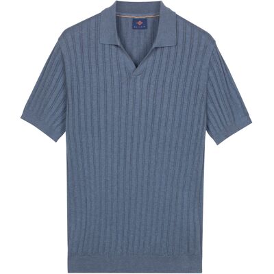 Baileys Polo Allover Drop Needle Knit Stripe Texture Riviera Blue / male Baileys Polo Allover Drop Needle Knit Stripe Texture Riviera Blue / male