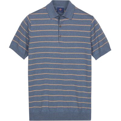 Baileys Polo Knitted Breton Stripe Pattern Riviera Blue / male Baileys Polo Knitted Breton Stripe Pattern Riviera Blue / male