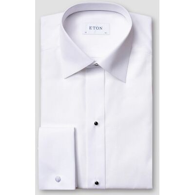 Eton Overhemd Slim Evening Piqué French Cuffs Extra Long Staple Cotton Wit / male Eton Overhemd Slim Evening Piqué French Cuffs Extra Long Staple Cotton Wit / male