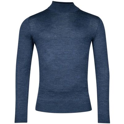 Baileys Trui Merino High Turtleneck Single Knit Deep Denim Blue / male Baileys Trui Merino High Turtleneck Single Knit Deep Denim Blue / male