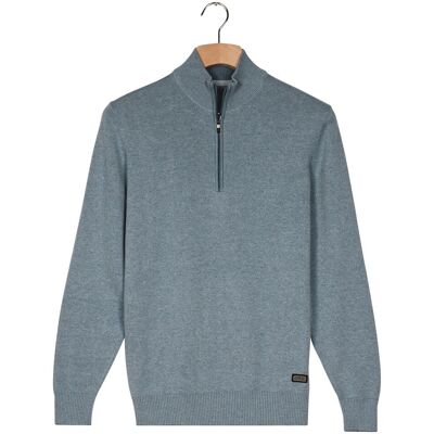 Baileys Trui Half Zip Allover Two-Tone Fine Texture Faded Denim Blue / male Baileys Trui Half Zip Allover Two-Tone Fine Texture Faded Denim Blue / male