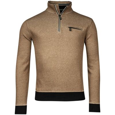 Baileys Trui Sweatshirt Half Zip Doubleface Knit Donker Zand / male Baileys Trui Sweatshirt Half Zip Doubleface Knit Donker Zand / male