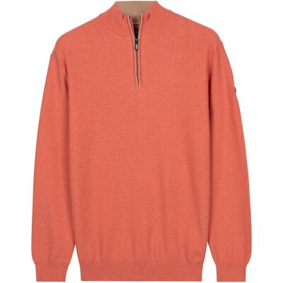 Baileys Trui Half Zip Subtle Faux-Uni Structure Knit Abrikoos / male Baileys Trui Half Zip Subtle Faux-Uni Structure Knit Abrikoos / male