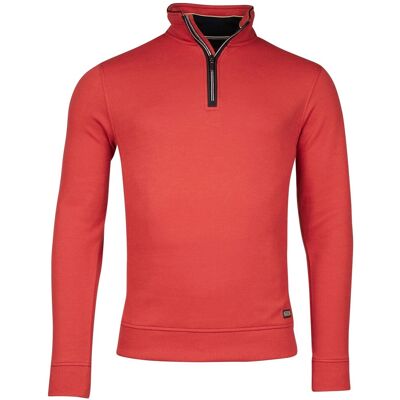 Baileys Trui Sweatshirt Half Zip Uni Color Subtle Honeycomb Texture Coral / male Baileys Trui Sweatshirt Half Zip Uni Color Subtle Honeycomb Texture Coral / male