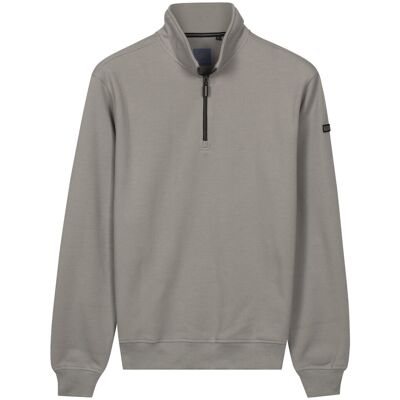 Baileys Trui Sweatshirt Half Zip Heavy Piqué Structure Mushroom / male Baileys Trui Sweatshirt Half Zip Heavy Piqué Structure Mushroom / male