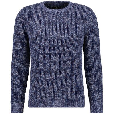 Ragman Trui Structure Knit Pullover Roundneck Night Blue-Grey / male Ragman Trui Structure Knit Pullover Roundneck Night Blue-Grey / male