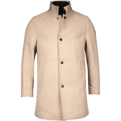 Giordano Jas Ilyano Long Coat With Insert Brushed Twill Recycled Wool Blend Bruin / male Giordano Jas Ilyano Long Coat With Insert Brushed Twill Recycled Wool Blend Bruin / male