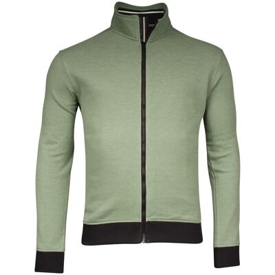 Baileys Vest Sweat Cardigan Zip Two-Tone Oxford Doubleface Jacquard Interlock Olijf Groen / male Baileys Vest Sweat Cardigan Zip Two-Tone Oxford Doubleface Jacquard Interlock Olijf Groen / male