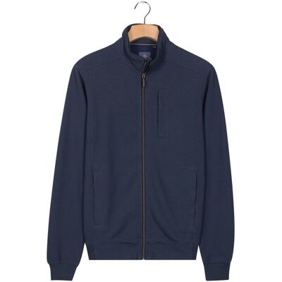 Baileys Vest Sweat Cardigan Zip Uni Color Hi-Low Structure Interlock Dark Denim Blue / male Baileys Vest Sweat Cardigan Zip Uni Color Hi-Low Structure Interlock Dark Denim Blue / male