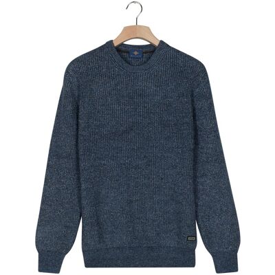 Baileys Trui Crew Neck Allover Half Cardigan Stitch Multicolor Knit Mid Denim Blue / male Baileys Trui Crew Neck Allover Half Cardigan Stitch Multicolor Knit Mid Denim Blue / male