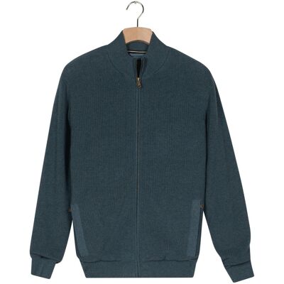 Baileys Vest Lined Cardigan Zip Vertical Texture Mid Denim Blue / male Baileys Vest Lined Cardigan Zip Vertical Texture Mid Denim Blue / male