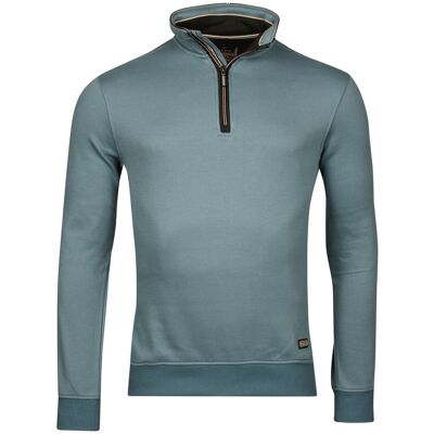 Baileys Trui Sweatshirt Half Zip Uni Color Subtle Honeycomb Texture Steel Blue / male Baileys Trui Sweatshirt Half Zip Uni Color Subtle Honeycomb Texture Steel Blue / male