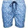 Baileys Swim Short Olive Leaves Pattern Federal Blue / male