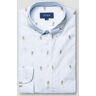 Eton Overhemd Fil Coupé Cotton Poplin Pineapple Pattern Licht Blauw / male