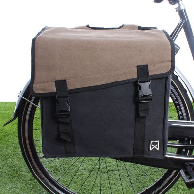 Willex Dubbele fietstas Canvas Tas 101 38L Bruin/Zwart Willex Dubbele fietstas Canvas Tas 101 38L Bruin/Zwart