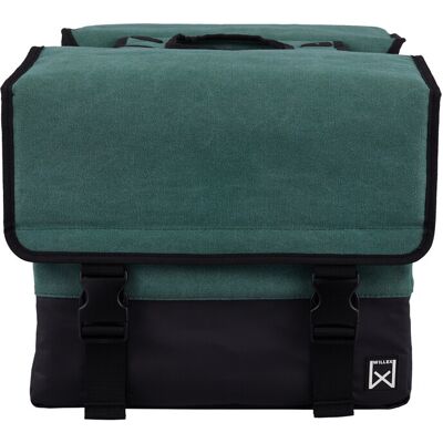 Willex Dubbele Canvas Tas Plus Groen/Matzwart 30L Willex Dubbele Canvas Tas Plus Groen/Matzwart 30L