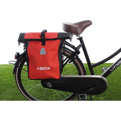 Lynx Enkele fietstas Single Pannier bag 21L Rood-zwart Lynx Enkele fietstas Single Pannier bag 21L Rood-zwart