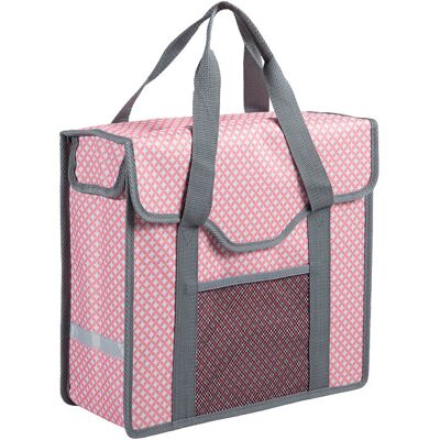 Willex Enkele fietstas/ Shopper Klavertje Vier Rood/Roze 15L Willex Enkele fietstas/ Shopper Klavertje Vier Rood/Roze 15L