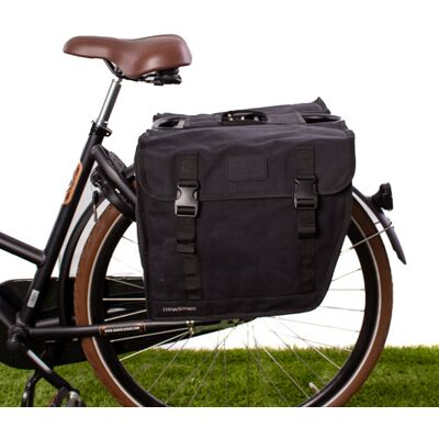 New Looxs Dubbele Fietstas Canvas Hybride Zwart New Looxs Dubbele Fietstas Canvas Hybride Zwart