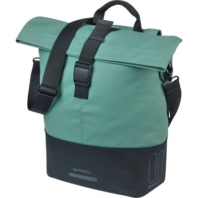 Basil Enkele fietstas Cove Shopper MIK Hooks 16L Zilvergroen/Zwart Basil Enkele fietstas Cove Shopper MIK Hooks 16L Zilvergroen/Zwart