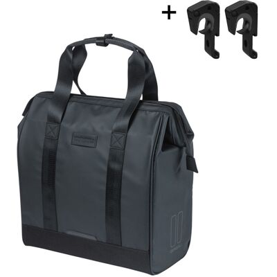Basil Grand Tarpaulin Fietsshopper MIK Hooks 23L Zwart Basil Grand Tarpaulin Fietsshopper MIK Hooks 23L Zwart