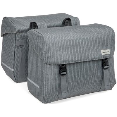 New Looxs Dubbele fietstas Mondi Joy Double 38L Nima Grey New Looxs Dubbele fietstas Mondi Joy Double 38L Nima Grey