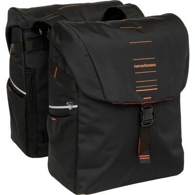 New Looxs Dubbele Fietstas Vigo Double 37L Zwart/Oranje New Looxs Dubbele Fietstas Vigo Double 37L Zwart/Oranje
