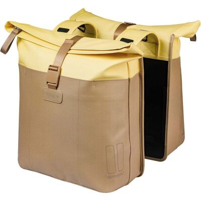 Basil Dubbele Fietstas Vive 28-35L Zand/Geel Basil Dubbele Fietstas Vive 28-35L Zand/Geel