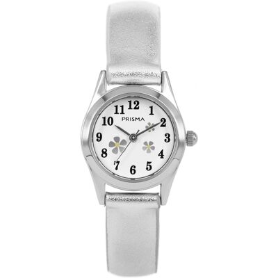 Prisma CW.200- Little Flower Silver Metallic - kinderhorloge Prisma CW.200- Little Flower Silver Metallic - kinderhorloge