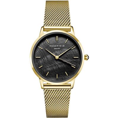 Rosefield RBGMG-R07 - Pearl Edit Mesh Black - Horloge Rosefield RBGMG-R07 - Pearl Edit Mesh Black - Horloge