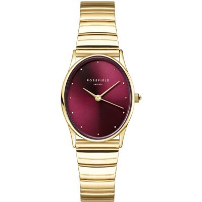 Rosefield OVGSG-OV15 - Oval Burgundy - Horloge Rosefield OVGSG-OV15 - Oval Burgundy - Horloge