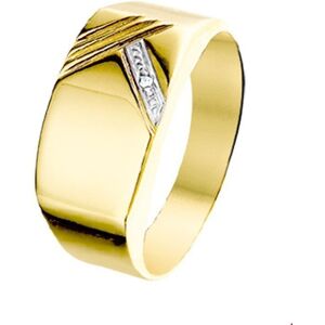 Quickjewels Huiscollectie Goud ring diamant 0.005ct h p1 14K geelgoud 4014700 Quickjewels Huiscollectie Goud ring diamant 0.005ct h p1 14K geelgoud 4014700