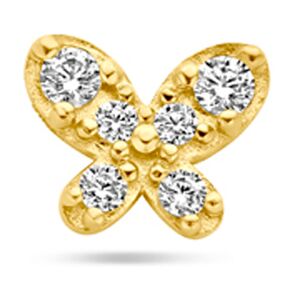Quickjewels Huiscollectie Goud 14K geelgoud flat back piercing vlinder zirkonia 4,5 mm 4033253 Quickjewels Huiscollectie Goud 14K geelgoud flat back piercing vlinder zirkonia 4,5 mm 4033253