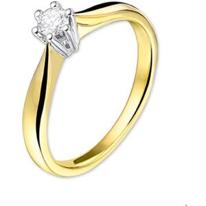 Quickjewels Huiscollectie Goud ring diamant 0.15ct h si 14K bicolor goud geel/wit 4205204 Quickjewels Huiscollectie Goud ring diamant 0.15ct h si 14K bicolor goud geel/wit 4205204