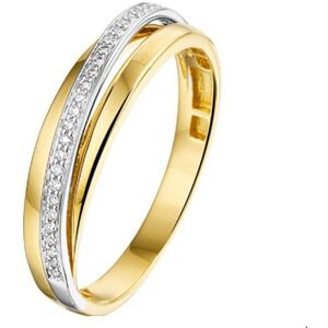 Quickjewels Huiscollectie Goud ring diamant 0.08ct h si 14K bicolor goud geel/wit 4207442 Quickjewels Huiscollectie Goud ring diamant 0.08ct h si 14K bicolor goud geel/wit 4207442